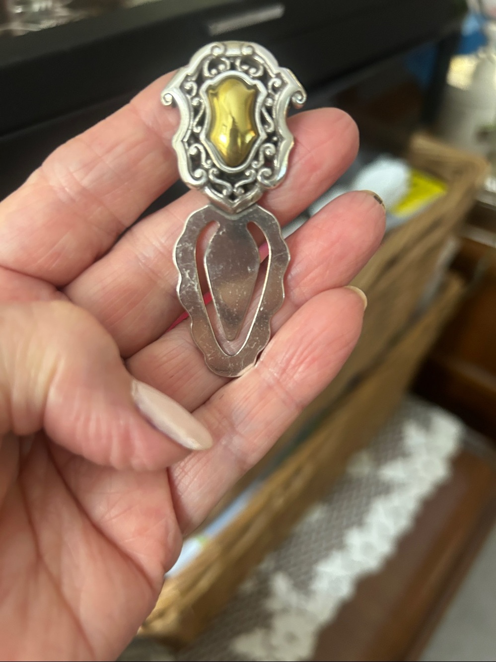 Brighton Vintage-Inspired Silver & Gold Bookmark Clip for Women Jewelry